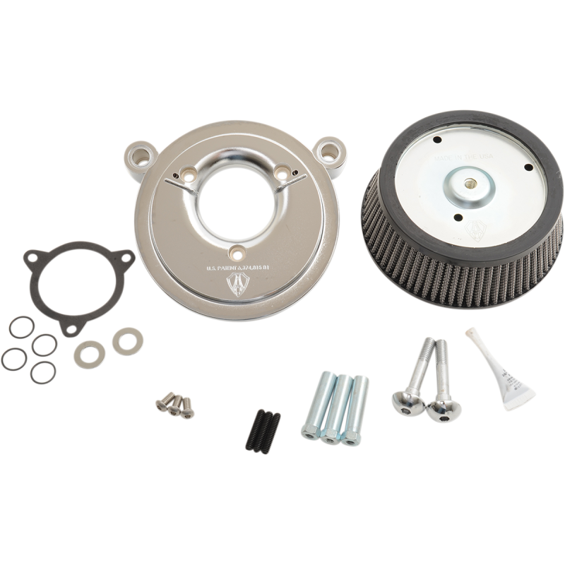 Arlen Ness 50-514  Big Sucker Stage I Air Cleaner Kit with Chrome Backing Plate fits 08-13 Touring Models , 16-17 FLST & FXDLS