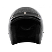 Load image into Gallery viewer, Classic Silver Metal Flake 3/4&quot; Helmet (DISPLAY MODEL)
